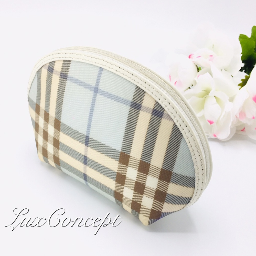 *SOLD* Burberry Blue Nova Check Makeup Bag